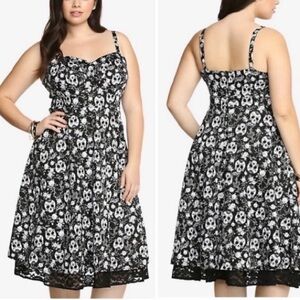 TORRID Black and White Sugar Skull Dress